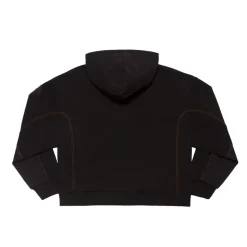 Donna AS Roma Felpe<Felpa con cappuccio cropped logo ASR, Donna, Nero