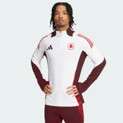 Uomo AS Roma Felpe<Felpa da allenamento con zip a metà, Bianco