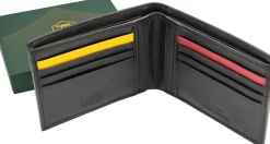 AS Roma Portafogli<Portafoglio in vera pelle ASR, Uomo, Nero