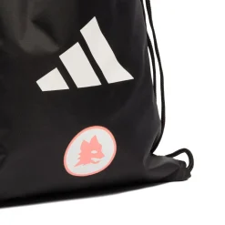 AS Roma Borse E Zaini|Borse E Zaini<Sacca da Palestra con Logo Adidas, Nero