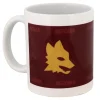 AS Roma Cucina<Tazza in Ceramica Bordeaux con Logo Testa Lupa Gialla