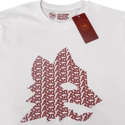 Uomo AS Roma T-shirts E Polo<T-Shirt Lupetto Logo Collection, Bianco