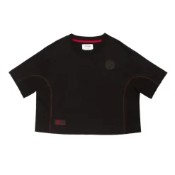 Donna AS Roma T-shirts E Polo<T-shirt cropped logo ASR, Donna, Nero