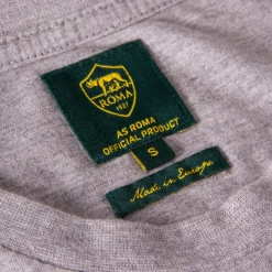 Uomo AS Roma T-shirts E Polo<T-shirt retrò righe e logo lupetto, Adulto, Grigio